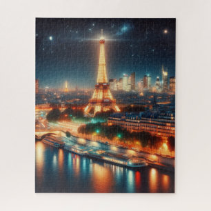 A night scene of Paris France Jigsaw Puzzle
