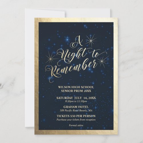 A Night to Remember Prom Invitation