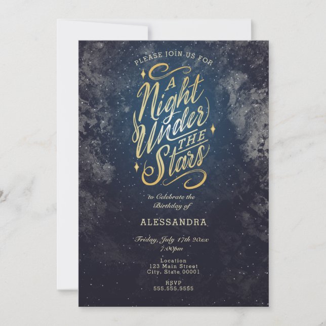 A Night Under the Stars Invitation (Front)