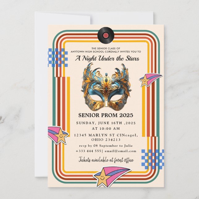 A Night Under the Stars   Prom  Invitation (Front)