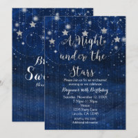 A Night under the Stars Silver & Blue Invitation