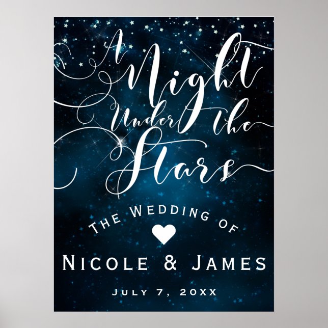 A NIGHT UNDER THE STARS Starry Blue Skies Banner Poster (Front)