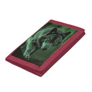 A Night Wolf: The Alpha of the Forest Trifold Wallet