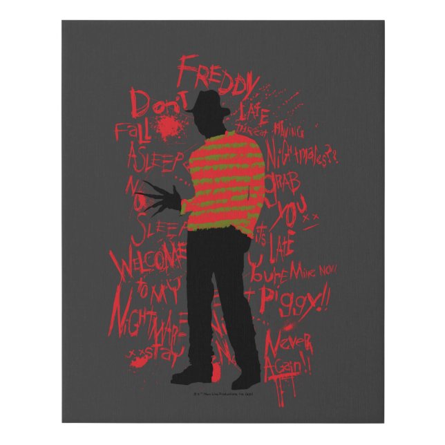 A Nightmare on Elm Street | Don't Fall Asleep Faux Canvas Print (Front)