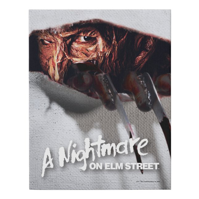A Nightmare on Elm Street | Freddy Krueger Peeking Faux Canvas Print (Front)