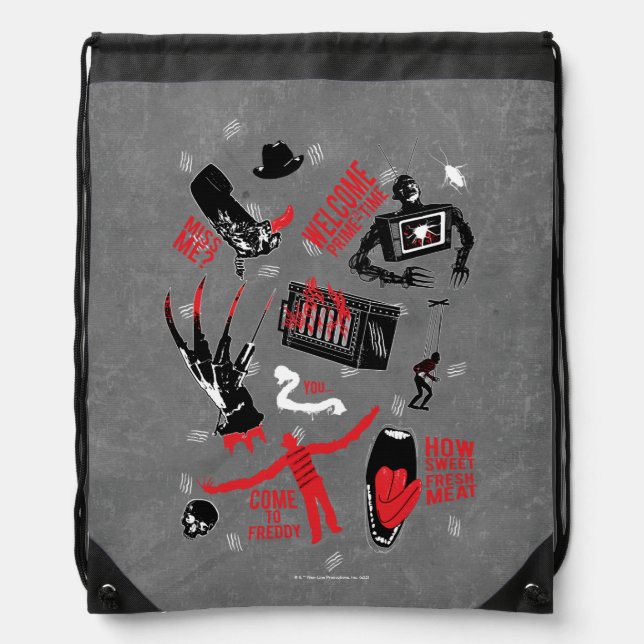 A Nightmare on Elm Street | Freddy Krueger Talk Drawstring Bag (Front)