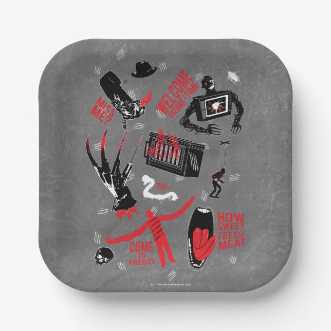 A Nightmare on Elm Street | Freddy Krueger Talk Paper Plates (Front)