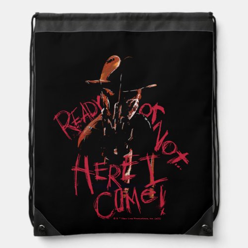 A Nightmare on Elm Street  Ready or Not Drawstring Bag