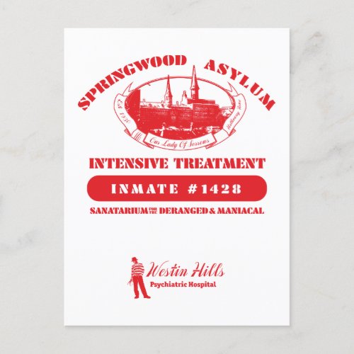 A Nightmare on Elm Street  Springwood Asylum Holiday Postcard