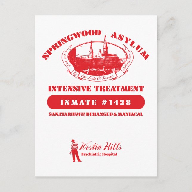 A Nightmare on Elm Street | Springwood Asylum Holiday Postcard (Front)