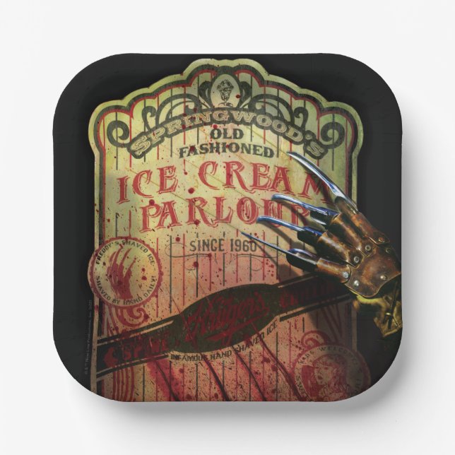 A Nightmare on Elm Street | Springwood's Ice Cream Paper Plates (Front)