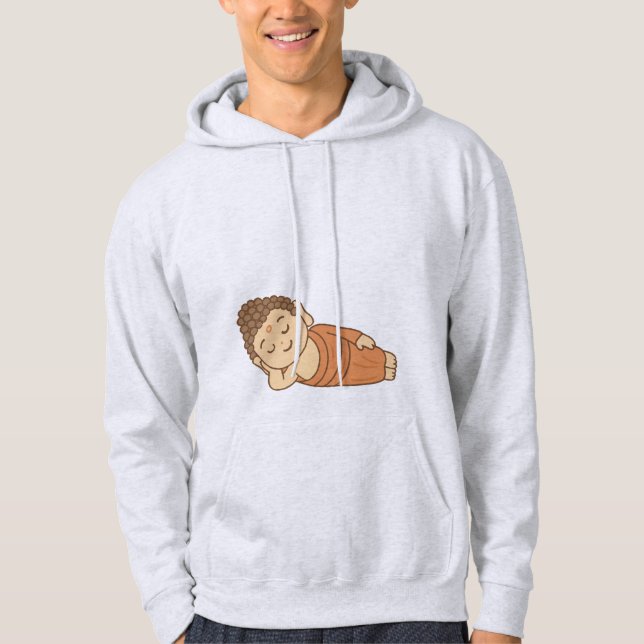 A Nirvana statue lying on a pocket Hoodie (Front)