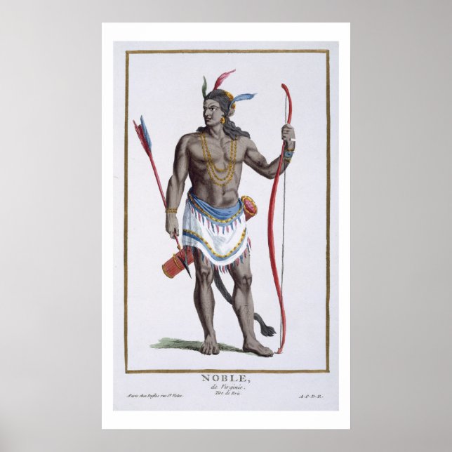 A Noble from Virginia, 1780 (coloured engraving) Poster (Front)