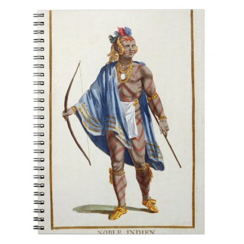 A Noble Indian from the Ottawa Nation 1780 colou Notebook