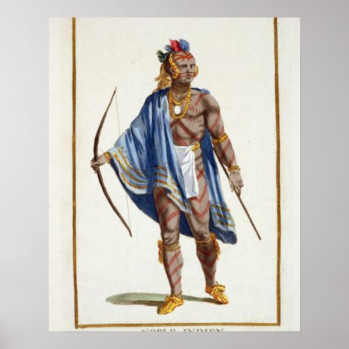 A Noble Indian from the Ottawa Nation 1780 colou Poster