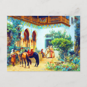 A North African Court by Frederick Arthur Bridgman Postcard