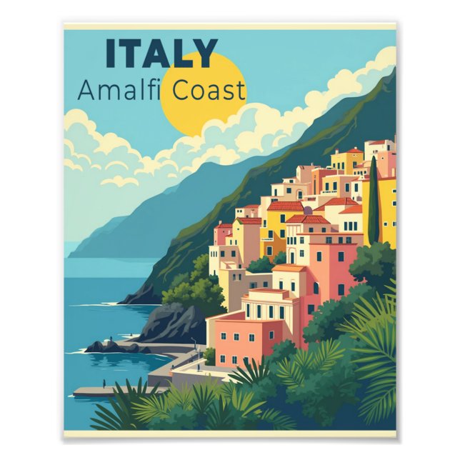 A Nostalgic Classic Travel Poster – Amalfi Coast (Front)