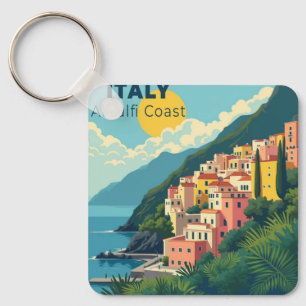 A Nostalgic Classic Travel Poster – Amalfi Coast Keychain