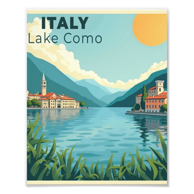 A Nostalgic Classic Travel Poster – Italy Lake Com (Front)