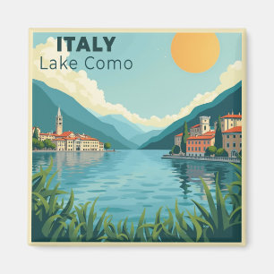 A Nostalgic Classic Travel Poster – Italy Lake Com Magnet