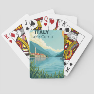 A Nostalgic Classic Travel Poster – Italy Lake Com Poker Cards