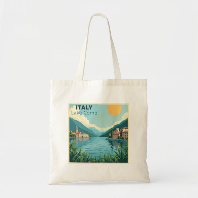A Nostalgic Classic Travel Poster – Italy Lake Com Tote Bag (Front)