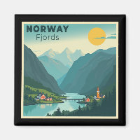 A Nostalgic Classic Travel Poster – Norway Fjords