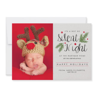 A Not So Silent Night Birth Announcement Photo