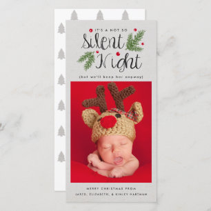 A Not So Silent Night With Back Design Holiday Card