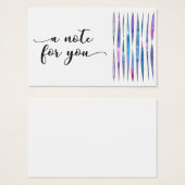 "a note for you" typography w/ abstract streamers (Front & Back)