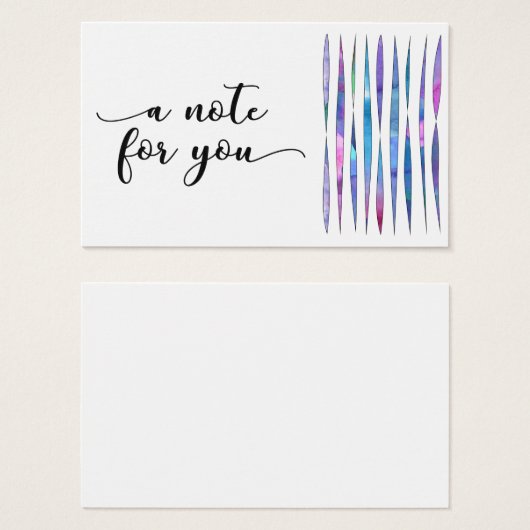 "a note for you" typography w/ abstract streamers (Front & Back)