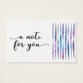 "a note for you" typography w/ abstract streamers (Front)