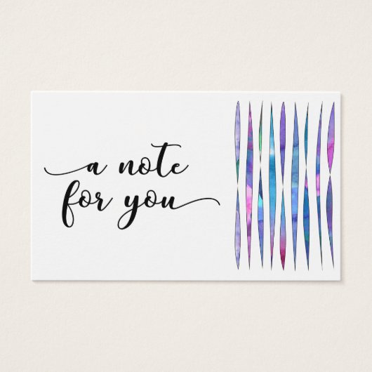 "a note for you" typography w/ abstract streamers (Front)