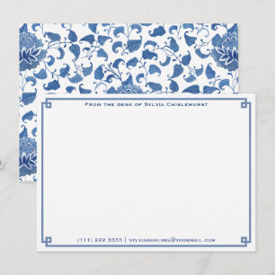 A Note From   Blue And White Chinoiserie Personal Card