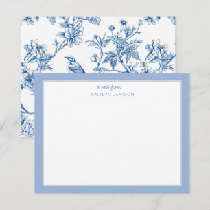 A Note From Blue Chinoiserie Floral Note Card