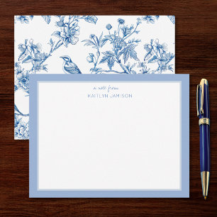 A Note From Blue Chinoiserie Floral Note Card