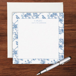 A Note From Blue Chinoiserie Floral Note Card