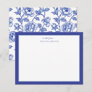 A Note From Blue Chinoiserie Floral Note Card