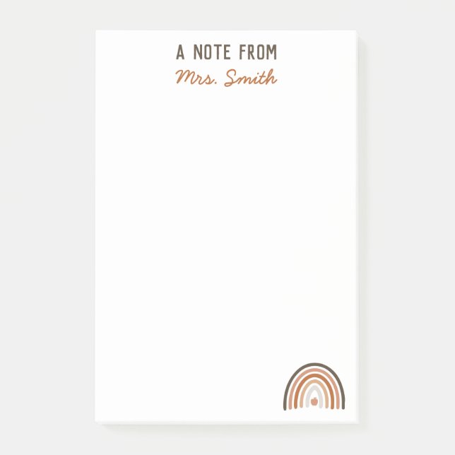 A Note From Boho Rainbow Teacher Notes (Front)