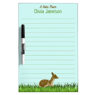 A Note from Child's Name Woodland Animal Lined Dry Erase Board