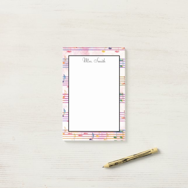 A Note From Colorful Music Note Musician (On Desk)
