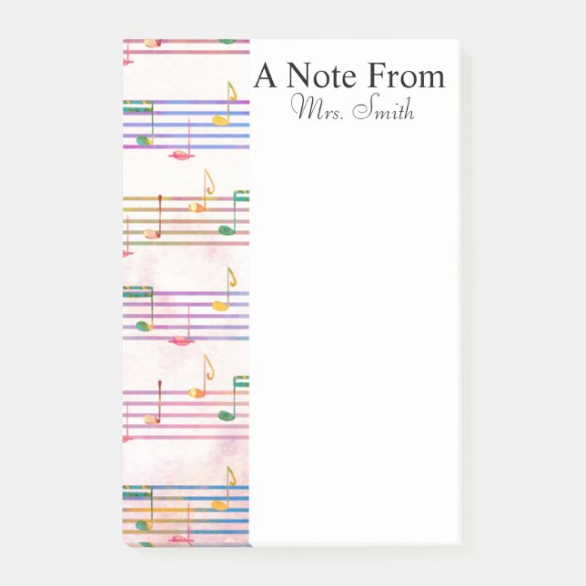 A Note From Colorful Music Note Musician (Front)