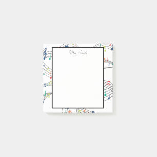 A Note From Colorful Music Note Whimsical Pattern