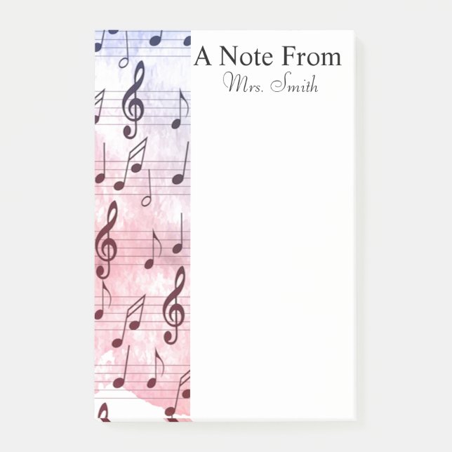 A Note From Colorful Watercolor Music Note (Front)