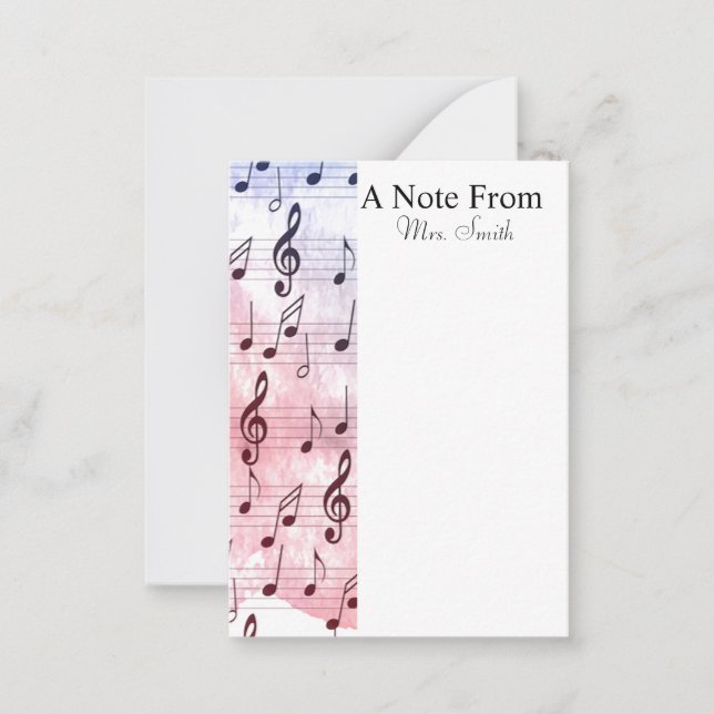 A Note From Colorful Watercolor Music Note (Front)