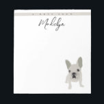 A Note from Custom Name French Bulldog DOG mom<br><div class="desc">Celebrate the special bond between a French Bulldog mom and her beloved furry friend with this personalized note pad. Designed with love, the adorable illustration captures the essence of these charming dogs, making it a perfect gift for any French Bulldog enthusiast. This note pad features a minimalist design with elegant...</div>