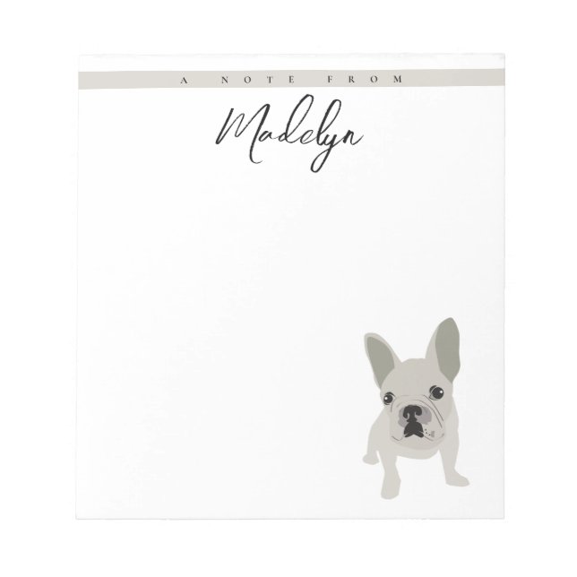 A Note from Custom Name French Bulldog DOG mom (Front)