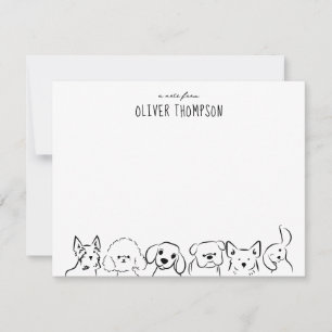 A Note From Cute Dog Animal Sketch Note Card