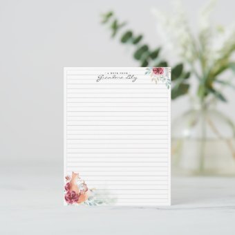 A Note From Grandma | Monogram Stationery Enclosure Card | Zazzle