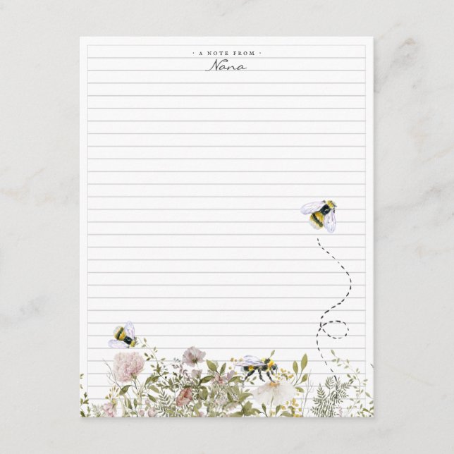 A Note From Grandma | Monogram Stationery  Enclosure Card (Front)